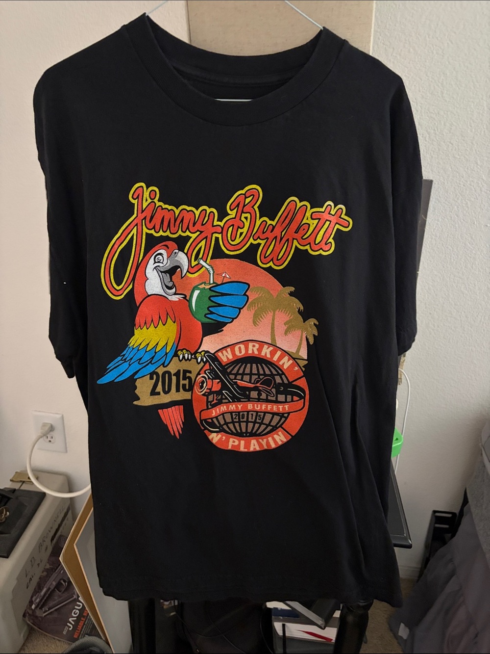 Men’s  Black Parrot Graphic Tee